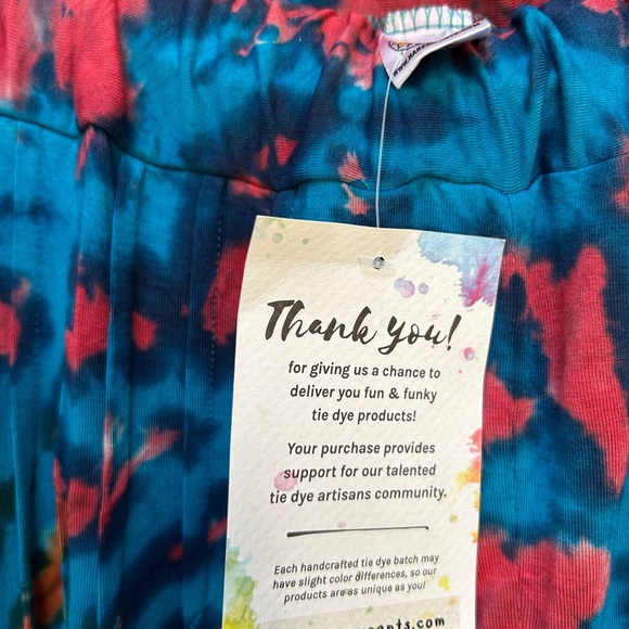 Harem Pants side Pockets Drop Crotch Tie Dye Baggy Bohemian Hippie Yoga NWTags - Picture 8 of 8